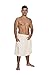 Produktbild HAMUR HOME Herren Saunakilt Saunatuch Sauna Pareo Spa Badehandtuch Kipptuch Klettverschluss Knielang Frottee 100% Helles Beige Ecre Natural Baumwolle (L/XL)