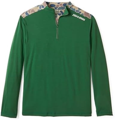 Field & Stream Roll Cast Performance Quarter Zip – Field Green/Camo, X‑Large