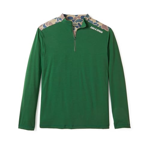 Field & Stream Roll Cast Performance Quarter Zip – Field Green/Camo, X‑Large