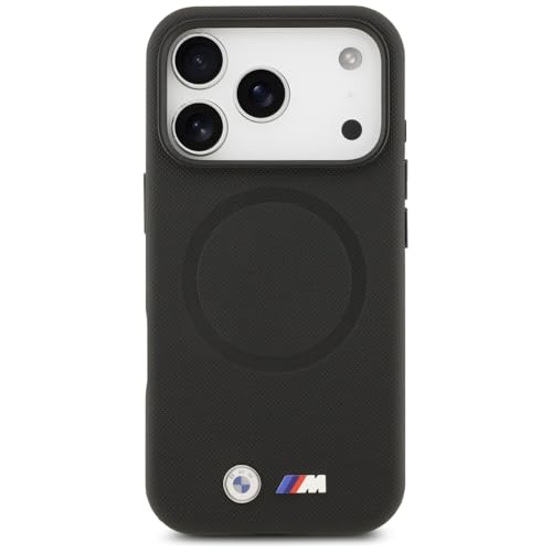 Image of CG MOBILE BMW [Official Licensed], Protective Case Designed for iPhone 17 Pro Max | Magnetic Compatible|M Collection|Full Wrapped Pu Leather Case with Metal Logos -Black