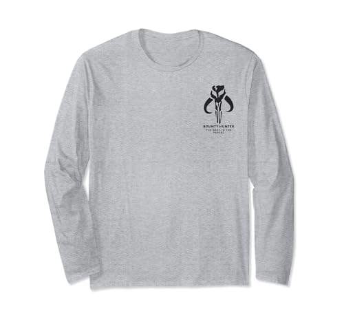 T-shirt Star Wars Mandalorian à manches longues imprimé recto verso noir
