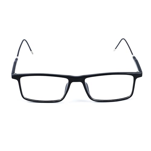 Image of Rectangle Full Frame Glossy Black Eyeglasses for Unisex || (86907)