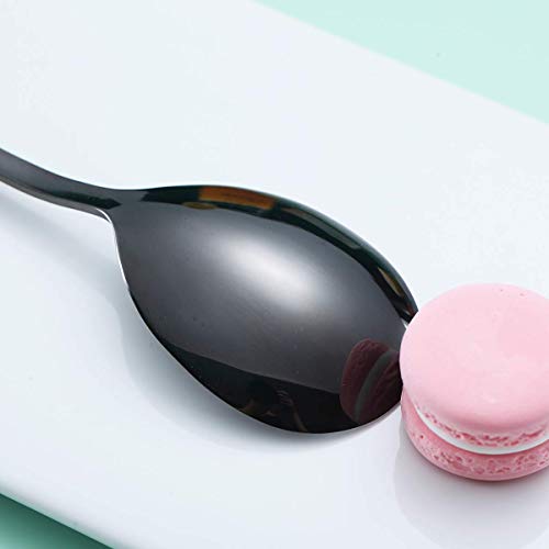 Foto von Berglander Schwarzer Salat Server-Set, Salat Servierset aus rostfreiem Stahl mit schwarzer Titanbeschichtung, Salat-Servern, Salatlöffel, Salatgabel, 2er-Pack (Shiny Black)