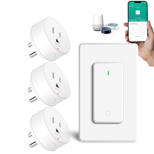 Image of Greencycle Zigbee Smart Plug with Remote,Smart Outlet with Wall Switch,No Cloud Required(2.4G Hub Required),APP Control,Voice Control Compatible with Alexa,Google Assistant,Schedule and Timer,3Plugs