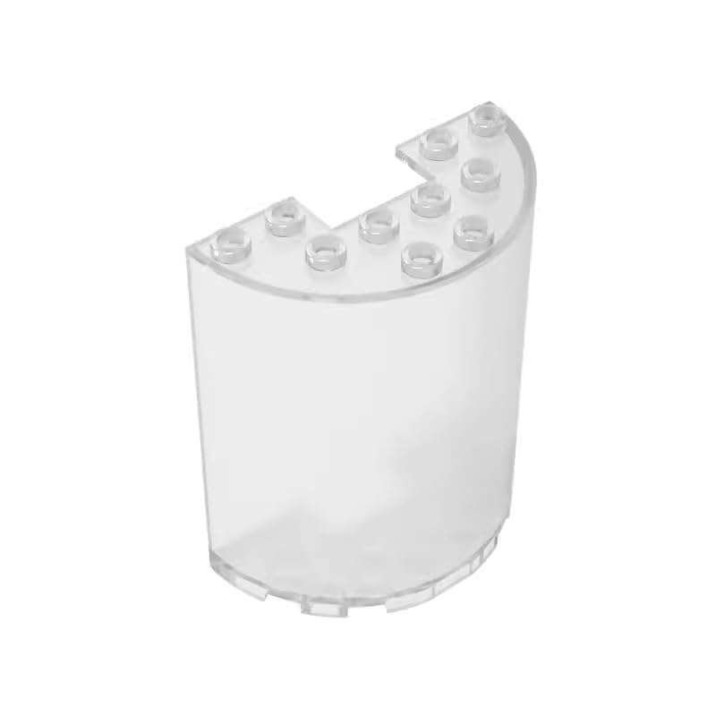 87926 Door Cylinder Half 3x6x6 with 1x2 Cutout 10 Pieces GDS-1137 Compatible with Lego Building Blocks Color:Trans-Clear