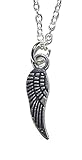 Ciondolo a forma di piuma con catenina in argento, 45 Larghezza ciondolo: 0,5 cm, lunghezza 2 cm, peso 2,1 g, lunghezza catenina: 45 cm