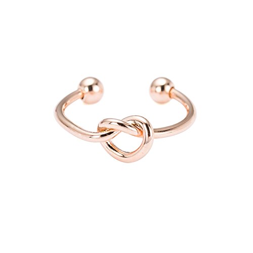 WeiVan Love Knot Ring Rose Gold Plated Copper Cuff Ring Bridesmaid Friendship Promise Ring