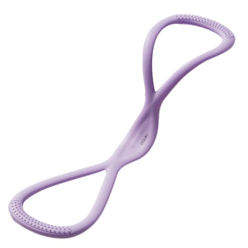 Helilyco Figura 8 Bandas de resistencia para entrenamiento de fuerza, yoga y pilates ° silicona, 18°4.5 pulgadas, intensidad ajustable, banda de fitness portátil