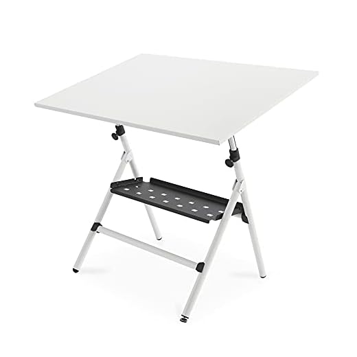 Rocada | Mesa de Dibujo Profesional | Estructura metálica Plegable y Regulable | Incluye Tablero Blanco de Melamina de 75 x 100 cm