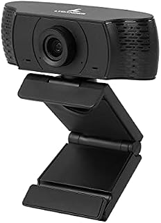 LYCANDER USB Webcam with Microphone Built-In, 1080p Full HD, 30fps, All Black - For Desktop, Laptop, Windows, Mac, Linux, Online Meetings, Streaming, Video Chats