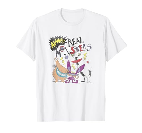 Aaahh!!! Real Monsters Friends Group Shot T-Shirt, Men, White, 5X-Large