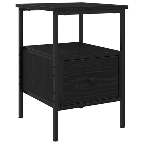 Table de chevet chêne noir compacte pour optimiser le rangement des petits espaces