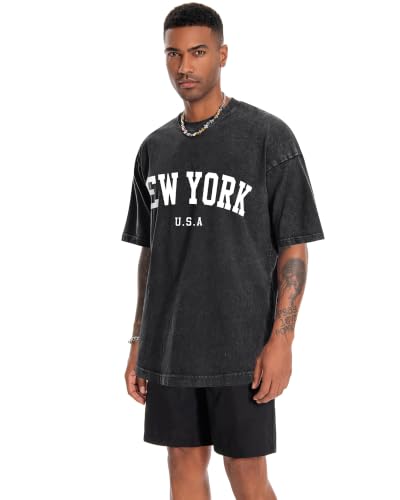 Image of Oversized Tshirts for Men Short Sleeve Vintage Washed Basic Loose Tees 2026
