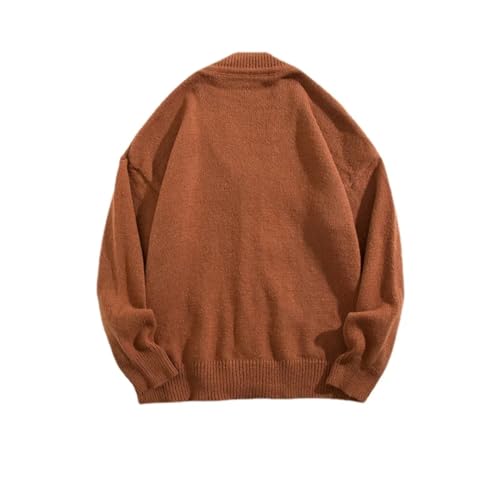 Men Casual V-Neck Cardigan Sweaters Solid Long Sleeve Single-Breasted Loose Knitted Outerwear2