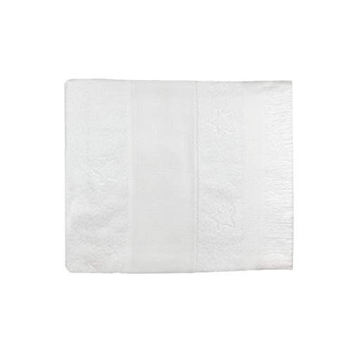 EL MERCADILLO EN CASA Toalla Chal Bebe Blanca 100X100 - para Bordar A Punto DE Cruz