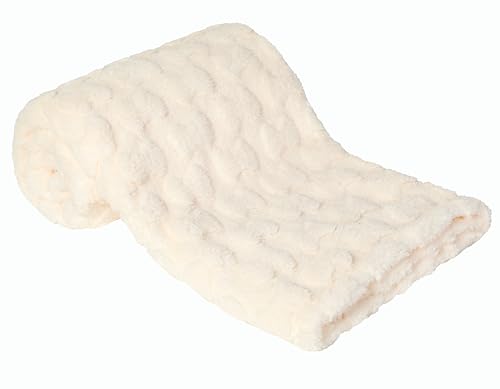 Image of Sherpa Baby Blanket for Girls Toddlers - Fleece Fluffy Fuzzy, Soft Warm Cozy - Receiving Blanket for Infants (Cream, 30 x 40, Bow)