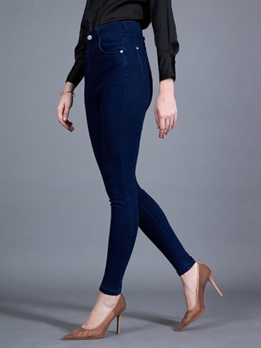 Image of Miss Chase Women's Skinny High Rise Cropped Stretchable Denim Jeans