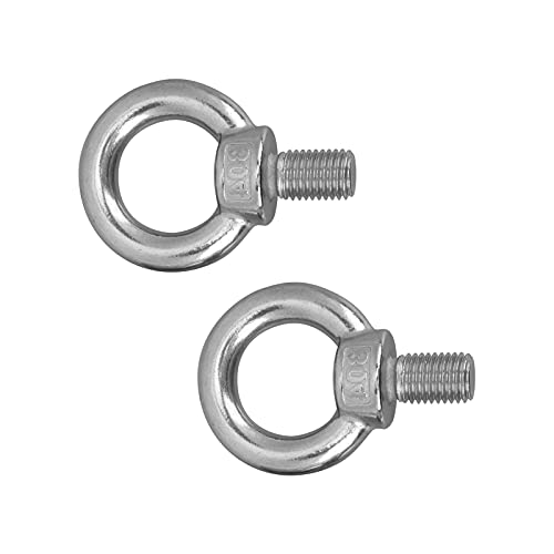 Image of M20 Stainless Steel Eye Bolt, 2Pcs Heavy Duty Lifting Ring Screws, Marine Grade 316 Shoulder Eye Bolts with Nuts, for Lifting Rigging Marine Hardware Pulley Bracket