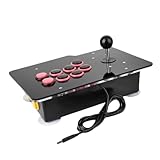 フルボタンジョイスティック、発光ボタン、フルカスタマイズ機能、USBポート対応、PC/ノートパソコン用アーケードゲームを備えた超薄型アーケードコントローラー (088 ワインレッド)