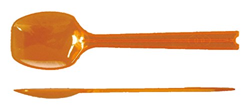大黒工業 ミニ スプーン #100 約10cm クリアオレンジ 業務用 使い捨て 5連 3771303 1000本入 (100本個包装)