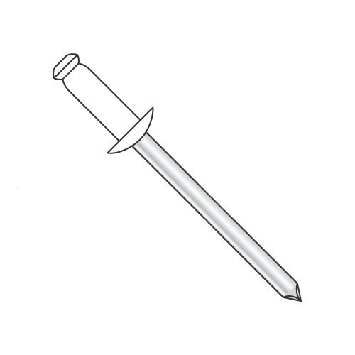 1/8" x .18"-.25" (#44) Standard Blind Rivets/Aluminum Body/Steel Mandrel/Painted White/Barrel Length: .400" / Rivet Body Painted White (Carton: 10,000 pcs)
