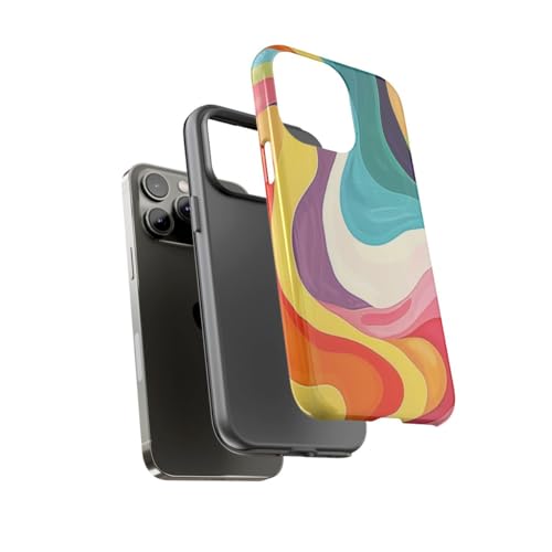 Coque brillante iPhone 14 Pro Max motif groovy abstrait antichoc - 3