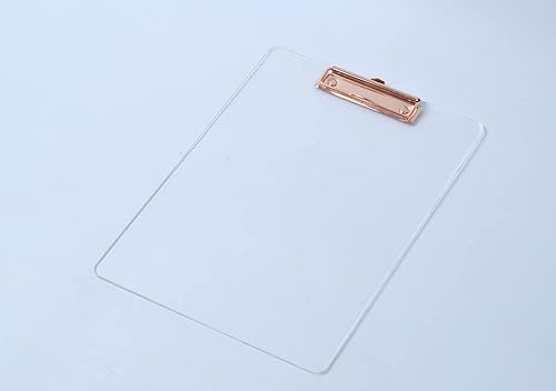Vista 16 de JIARI Paquete de 2 portapapeles de acrílico transparente para oficina, tamaño A4, 8.6 x 12.2 pulgadas (dorado)