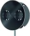 Produktbild BACHMANN Einbausteckdose Twist 2-Fach 2m Kabel Tischsteckdose für Küche und Schwarz matt 931.150 (Nur 40mm Einbautiefe und integrierter Wasserablauf)