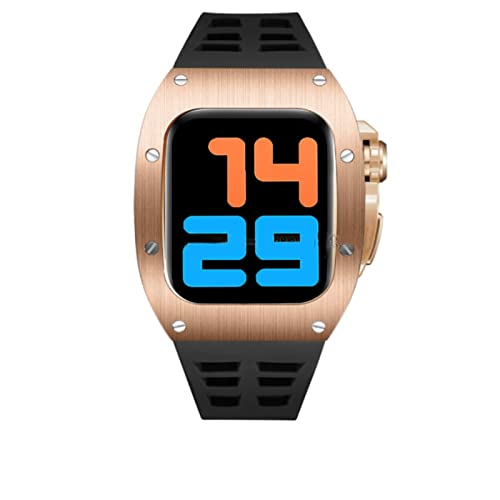Boîtier métal Apple Watch 44mm résistant aux chocs, kit de modification bracelet silicone
