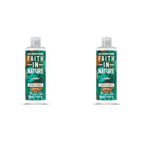 Faith In Nature Natural Coconut Conditioner, Hydrating, Vegan & Cruelty Free, No SLS or Parabens, Normal to Dry Hair, 400ml (Pack of 2)