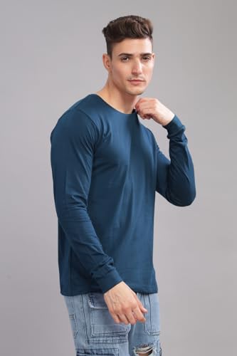 Image of ADRO Full Sleeve Tshirt for Men | Colorblock T Shirt for Men | 100% Cotton Tshirt | Full Sleeve Regular Fit T-Shirt | Men's Full Sleeves T Shirts