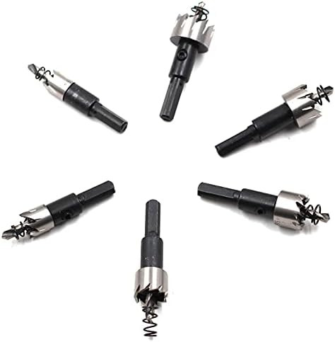 Driak 6 pcs 12-22mm/0.47-0.86" HSS Hole Saw Drill Bit Set HSS Twist Drill Bit Set with Wrench for Stainless Steel Metal Cutter