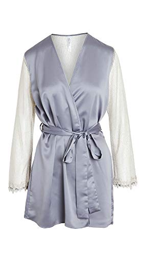 Image of Flora Nikrooz Showstopper Charmeuse Robe, L, Storm