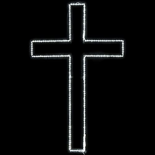 ElectricArt 72 Inch Cool White LED Rope Light Cross Motif - Lighted Holiday Silhouette