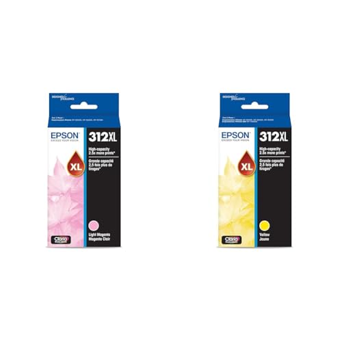 Image of Epson 312 Claria Photo HD Ink High Capacity Light Magenta & Yellow Cartridges (T312XL620-S & T312XL420-S) Works with XP-8500, XP-8600, XP-8700, XP-15000