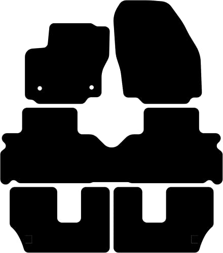 Kovvar Tapis de Sol Compatible avec Ford S-Max 2006-2015 Correspondant à la Version: 7 sièges | Entraxe Fixations (Chauffeur) 31,7 cm | Qualité: Basic