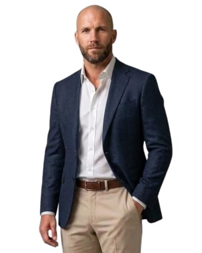 Mkahsa Men's Slim Fit Formal Casual Blazer Notch Lapel Single Breasted Coat
