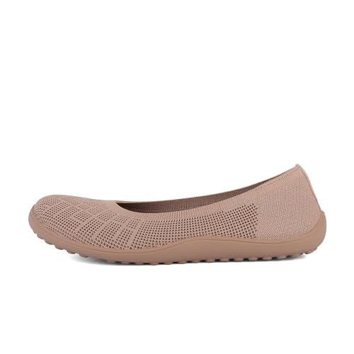 Image of KBZone Women's Flat Shoes Round Toe Knit Ballet Flat Comfort Dressy Flat Walking Shoes