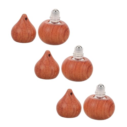CIYODO 3 Botellas De Aceite Esencial Para Aromaterapia Ambientador De Coche Difusor De Madera Para Coche Accesorios Para Aceites Esenciales Color Marrón