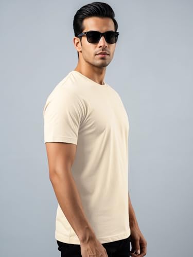 Image of ADRO Men's Cotton Solid Regular Fit T-Shirt