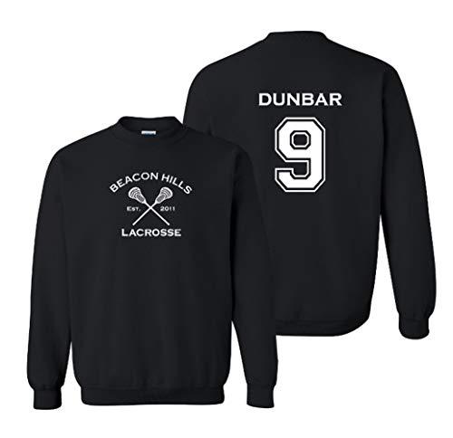 Studio 9Thirty3 Adult Dunbar 9 Beacon Hills Lacrosse 2-Sided Crew Neck Pullover (XX-Large, Black)