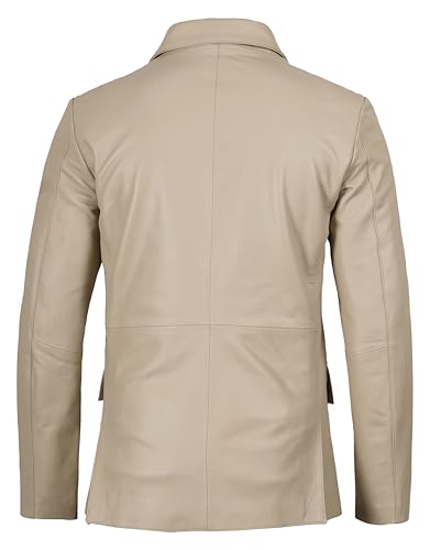 Image of fjackets Mens Leather Jacket - Real Lambskin Leather Blazer, Notched Collar Sport Coat for Men