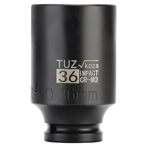 Image of 1 /2 Inch Drive 36mm Deep Metric Impact Socket,CR-MO,6 Point Radius Corner Design,Square Chamfered Opening,Axle Nut Impact Grade Socket for Easy Removal