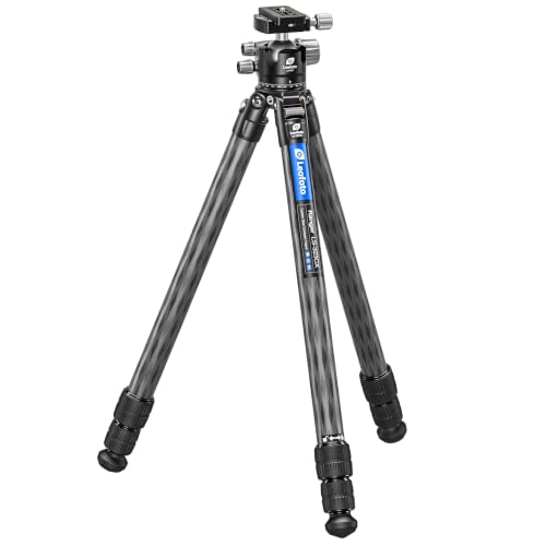 Leofoto LS-323CX+LH-40 Carbon Fiber Camera Tripod with 360° Ball Head, Professional Heavy Duty Travel Tripod, 44 lb Load, 3-Section 32mm Legs, Arca-Type Compatible Quick Release
