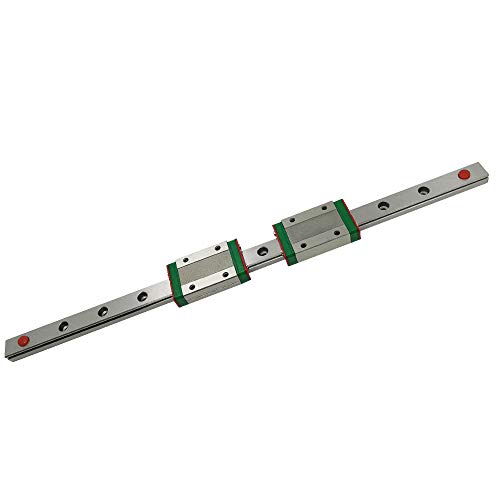 Iverntech MGN12H 400mm Linear Rail Guide with 2 Stainless Steel Carriage Blocks for Ender 3, Corexy, Tronxy, Delta Kossel 3D Printers Upgrades and CNC Machine