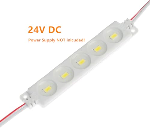 Image of Q QINGCHEN 200 PCS DC24V Warm White LED Module Strip 1.2 W Waterproof Decorative Back Light for Letter Sign Advertising Signs with Tape Adhesive Backside (3000K,24 Volt)