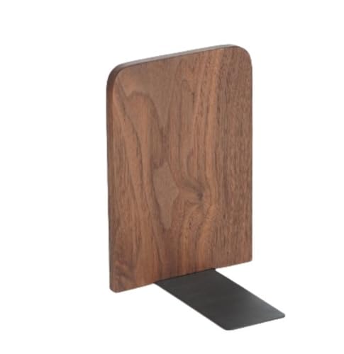 Farigrut ブックエンド 本立て 仕切りスタンド 棚用ユニバーサルブックエンド、滑り止めブックエンド、装飾用高耐久木製ブックエンド ブックスタンド 卓上本棚 文房具 1? (ウォールナット -大-正方形)