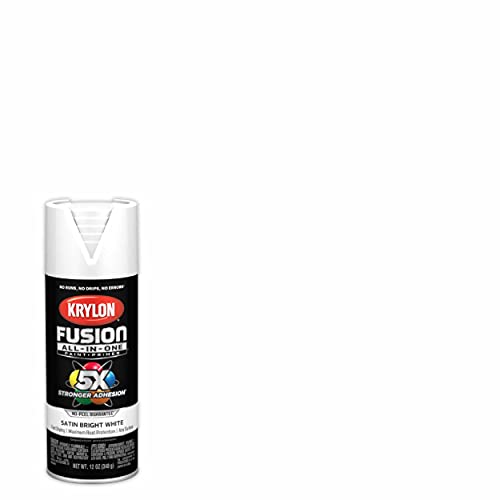 Image of Krylon K02734007 Fusion All-In-One Spray Paint for Indoor /Outdoor Use, Satin Bright White, 12 Ounce (Pack of 2)