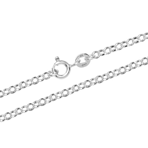 LeCalla 925 Sterling Silver Italian Jewelry Trendy Gift 1.5 MM, 2 MM, 3 MM Rolo Link Chain Necklace for Teen Women and Men with Spring Ring Clasp (16, 18, 20, 24 Inches)2