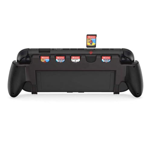 GaneTronic Hand Grip for Nintendo Switch 2 2025, Comfortable & Ergonomic Hand Holder with 5 Game Card Storage Slot-Black